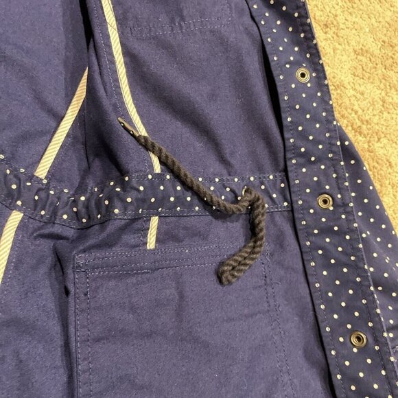 Talbots Snap Front Utility Field Jacket Women's Small Navy Polka Dot Stretch - Picture 8 of 11